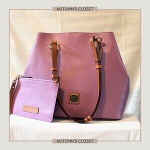 Dooney and Bourke Light Mauve Saffiano Briana Purse with Pouch